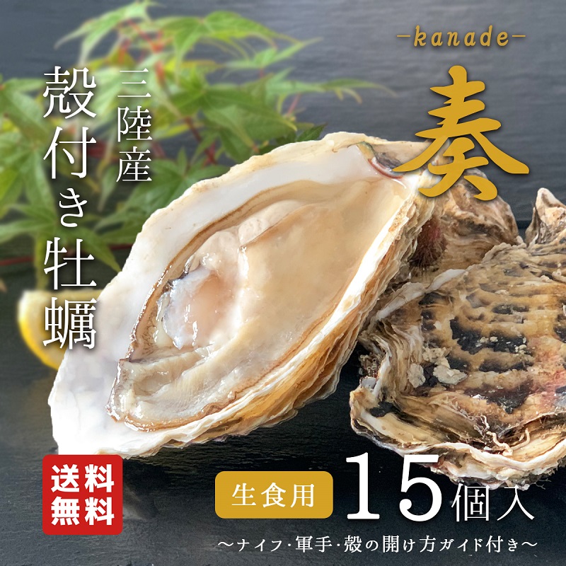 お歳暮◇牡蠣好きに贈るギフト【奏・特大15個入】三陸産殻つき真牡蠣【送料無料】