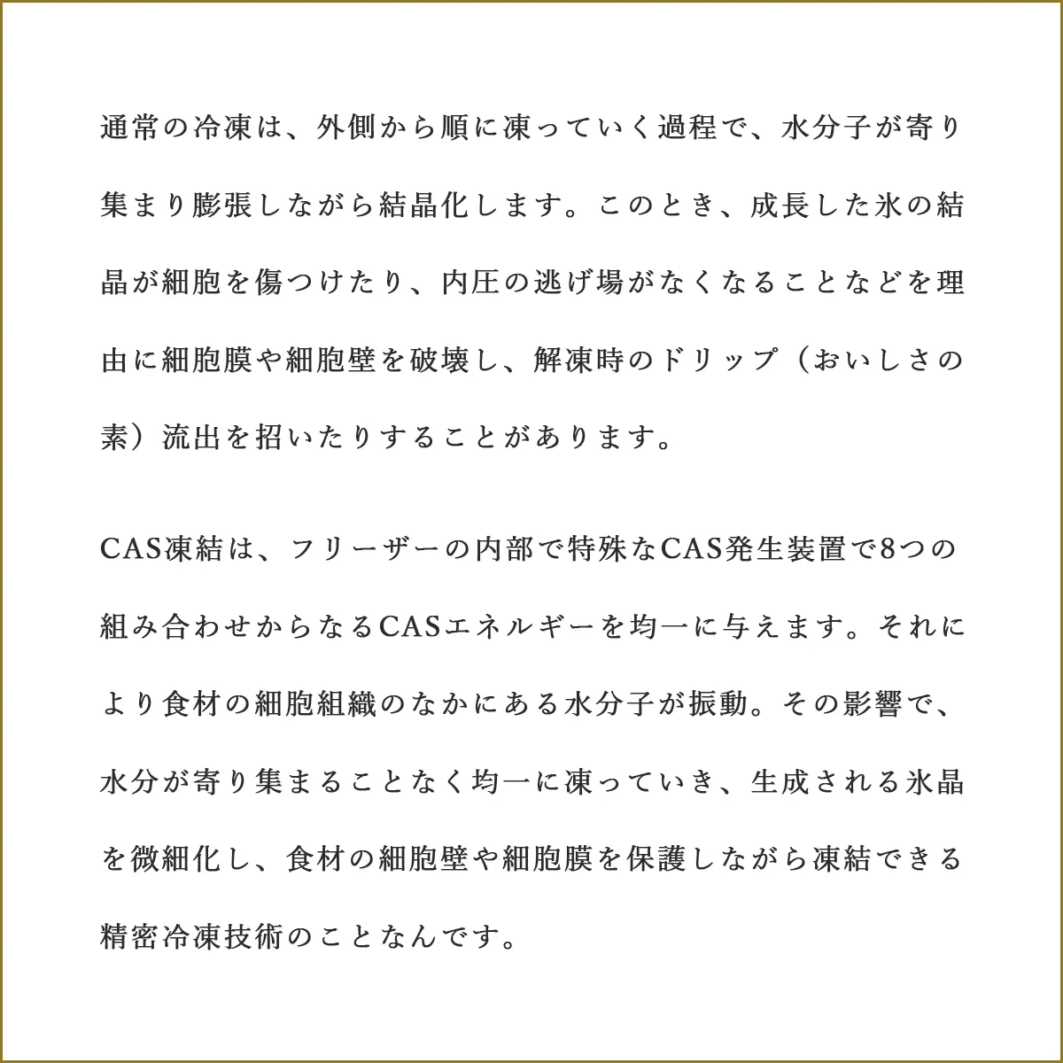 CAS凍結技術とはなに？テキストでの簡易説明
