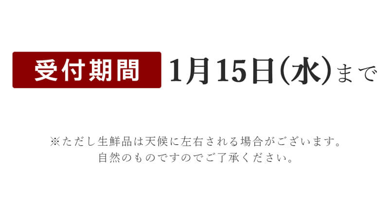 2025年1月15日まで受付